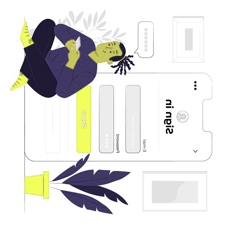 Un home es registra en un lloc web